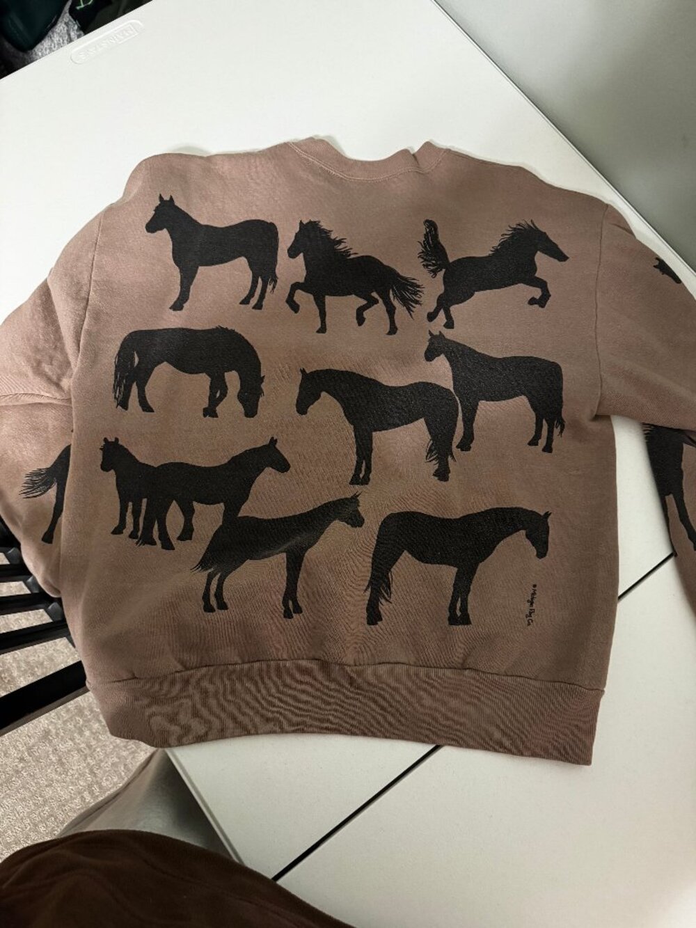 Vintage Michigan Rag Co Horse Print Sweatshirt, Jerzees, Size Large